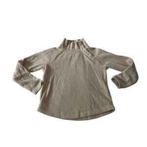 Crew Cuts Beige Button Detail Mock Neck Sweater Sz S